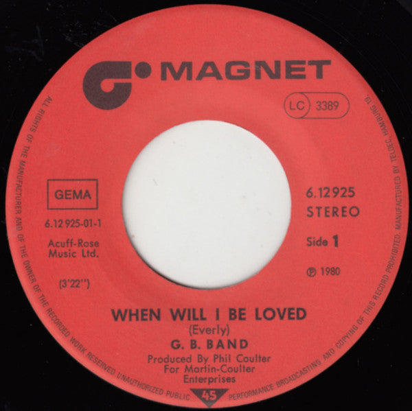 The GB Band : When Will I Be Loved (7", Single)