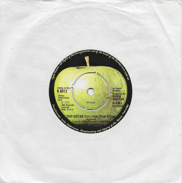 George Harrison : This Guitar (Can't Keep From Crying) (7", Single)