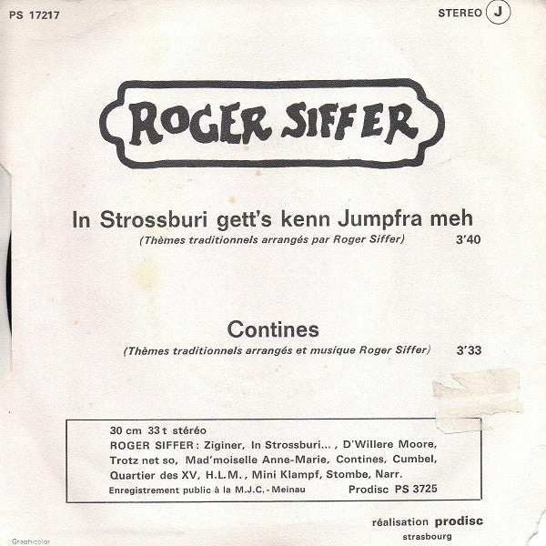 Roger Siffer : Roger Siffer (7")