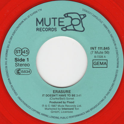 Erasure : It Doesn't Have To Be (7", Single, Red)