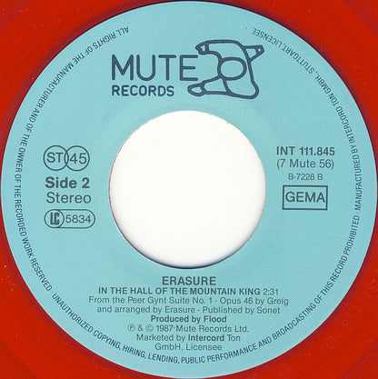 Erasure : It Doesn't Have To Be (7", Single, Red)