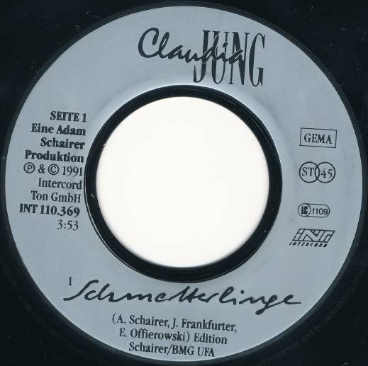 Claudia Jung : Schmetterlinge (7", Single)