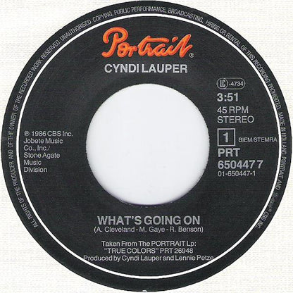Cyndi Lauper : What's Going On (7", Single)