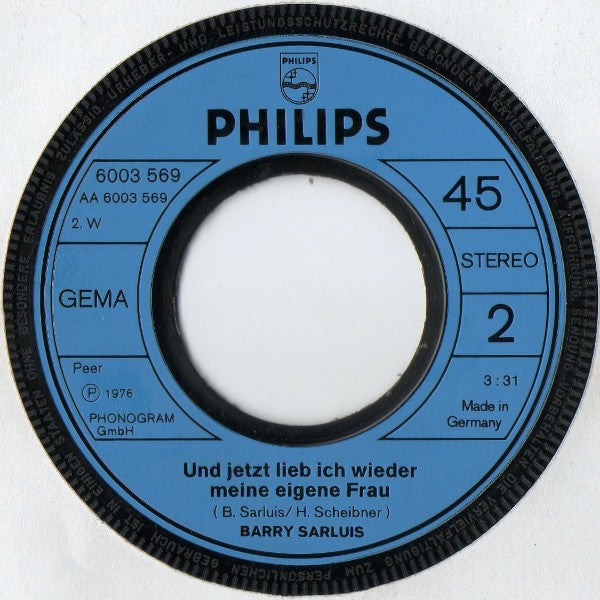 Berry Sarluis : Ich Geh Nur In Jeans Los (7", Single)