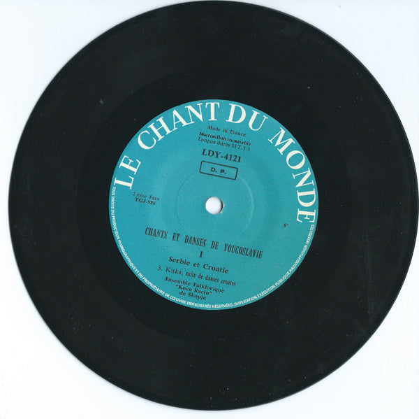 KUD "Kočo Racin" : Chants Et Danses De Yougoslavie I Serbie Et Croatie (7")