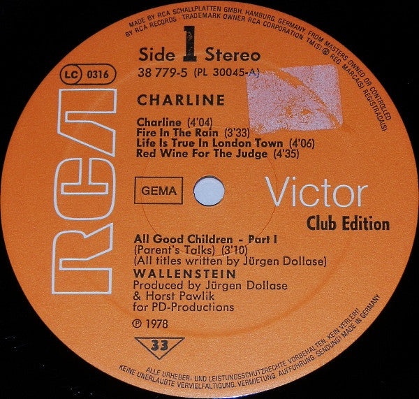 Wallenstein : Charline (LP, Album, Club)