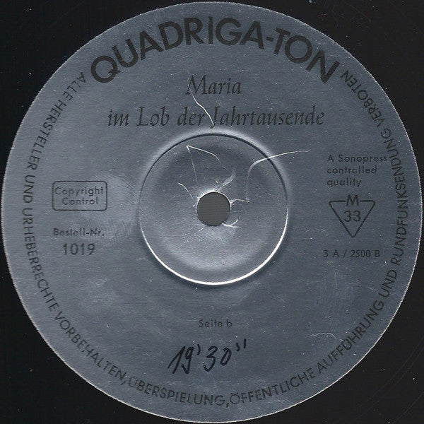 Various : Maria Im Lob Der Jahrtausende (LP)