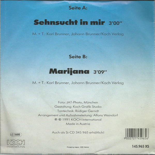 Brunner & Brunner : Sehnsucht In Mir (7", Single)