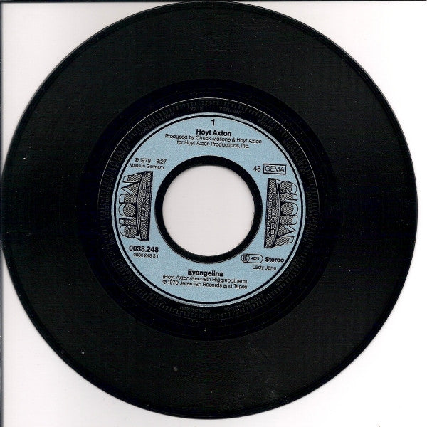 Hoyt Axton : Evangelina (7", Single)