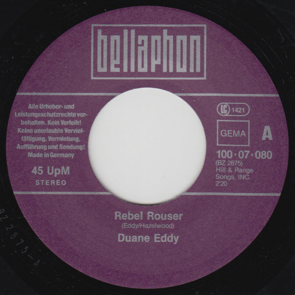 Duane Eddy : Rebel Rouser / Because They're Young (7", Single)