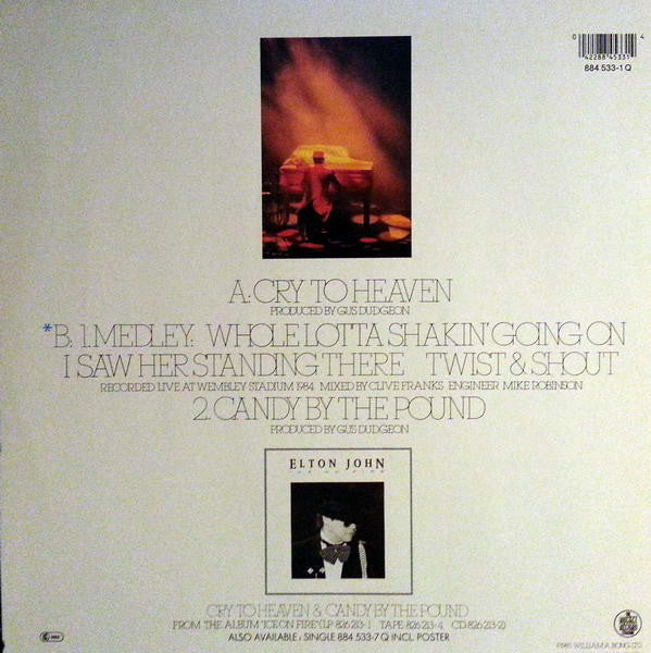 Elton John : Cry To Heaven (12", Maxi)