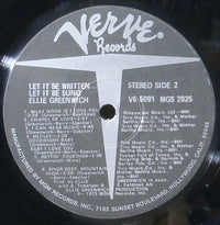 Ellie Greenwich : Let It Be Written, Let It Be Sung (LP, Album)