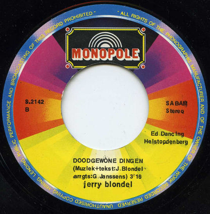 Jerry Blondel : Gina Maak Je Haren Los (7")