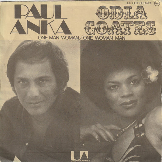 Paul Anka With Odia Coates : One Man Woman / One Woman Man (7", Single)