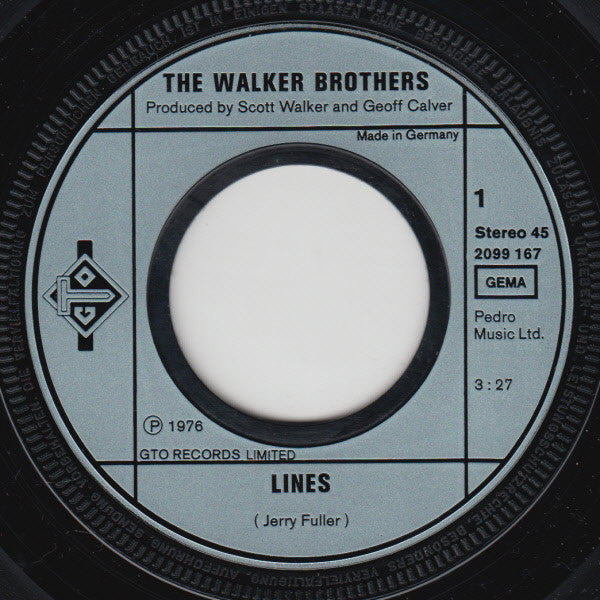 The Walker Brothers : Lines (7", Single)