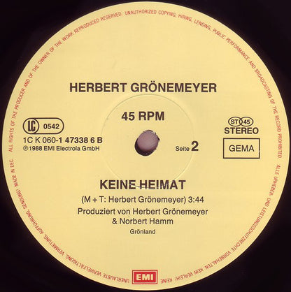 Herbert Grönemeyer : Was Soll Das (Verlängerter Neumix) (12", Maxi)