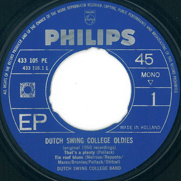 The Dutch Swing College Band : Dutch Swing College Oldies: Original 1950 Recordings (7", EP, Mono)