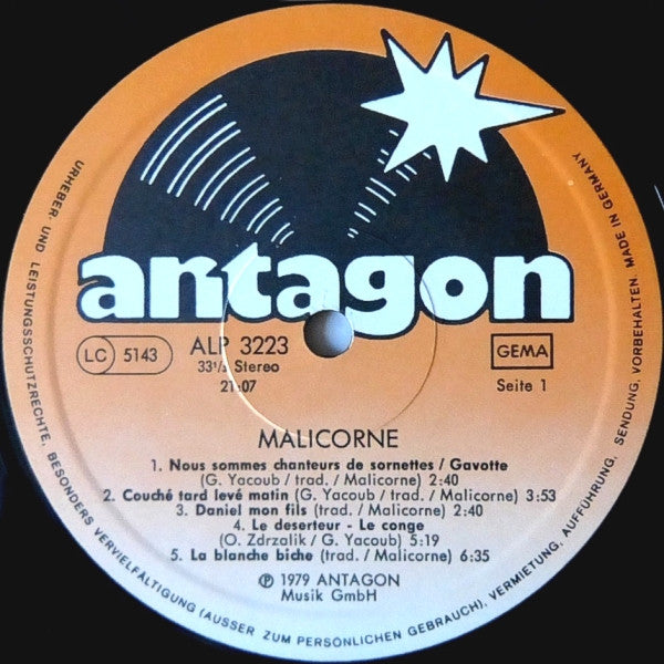 Malicorne : Malicorne (LP, Album)