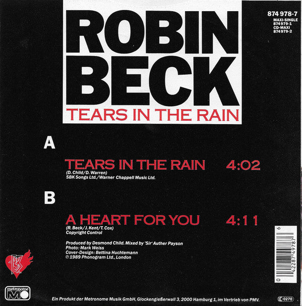 Robin Beck : Tears In The Rain (7", Single)