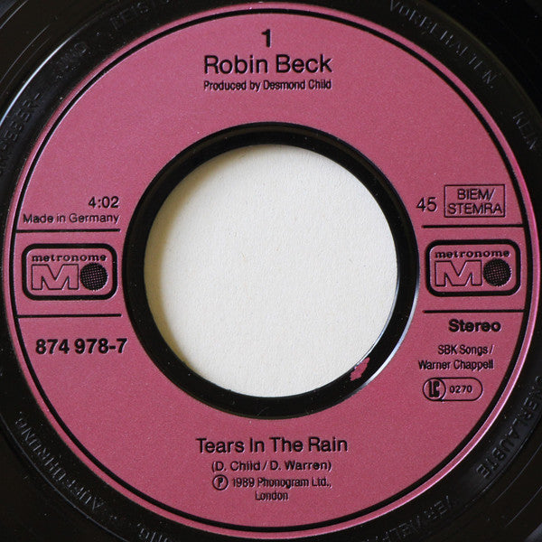 Robin Beck : Tears In The Rain (7", Single)