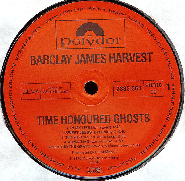 Barclay James Harvest : Time Honoured Ghosts (LP, Album, RE)