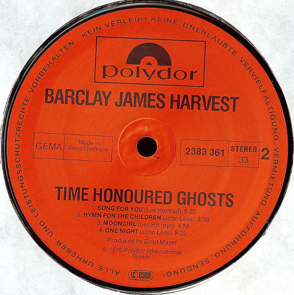 Barclay James Harvest : Time Honoured Ghosts (LP, Album, RE)