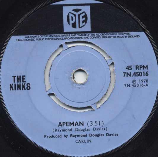 The Kinks : Apeman (7", Single, Pus)