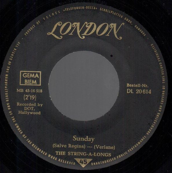 The String-A-Longs : Sunday / Twistwatch (7", Single)