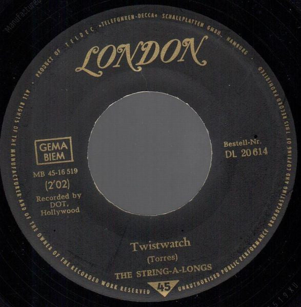 The String-A-Longs : Sunday / Twistwatch (7", Single)