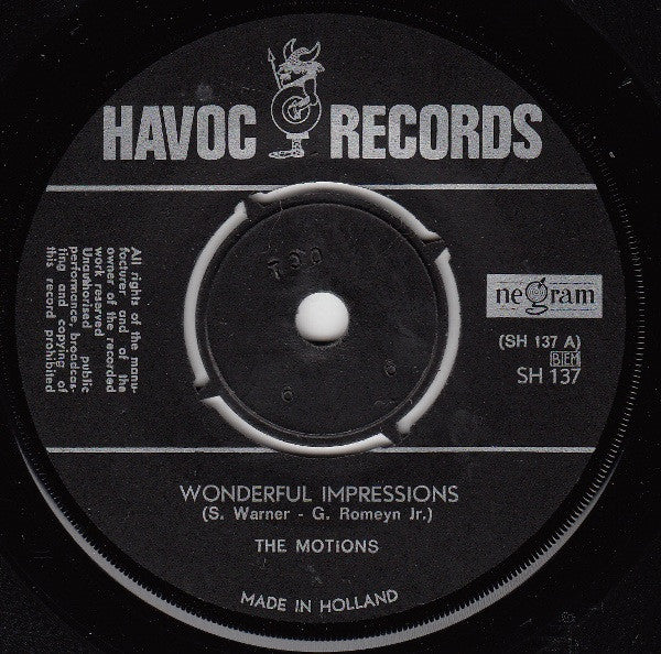 The Motions : Wonderful Impressions (7", Single)