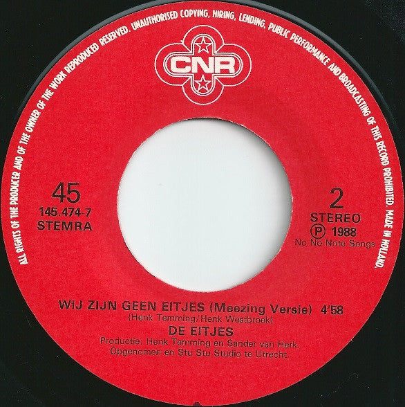 De Eitjes : Wij Zijn Geen Eitjes (7", Single)