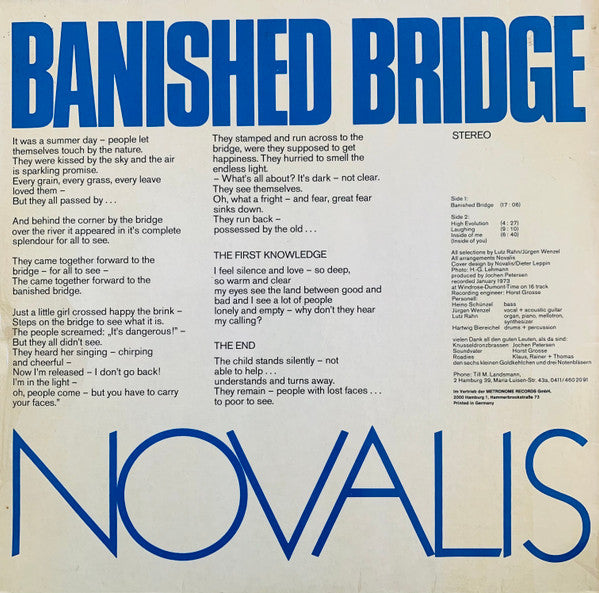 Novalis (3) : Banished Bridge (LP, Album, RE, Gat)