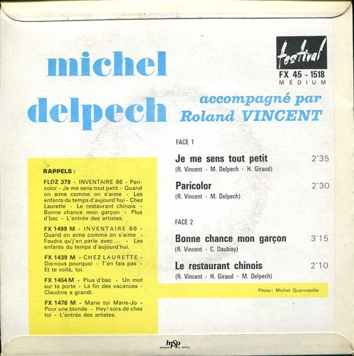 Michel Delpech : Le Restaurant Chinois (7", EP)