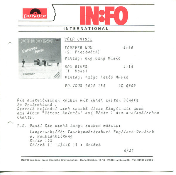 Cold Chisel : Forever Now (7", Single)