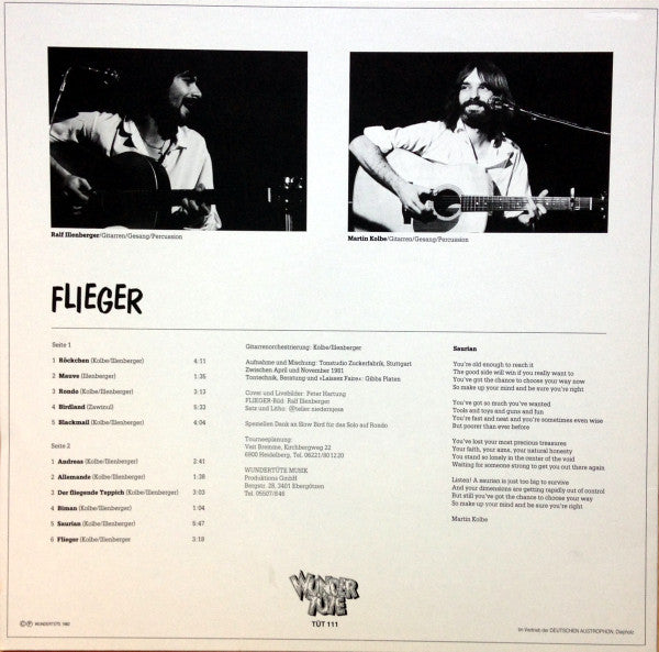 Martin Kolbe · Ralf Illenberger : Flieger (LP, Album, RP)