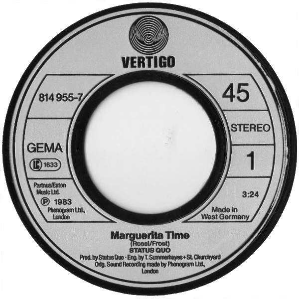Status Quo : Marguerita Time (7", Single)
