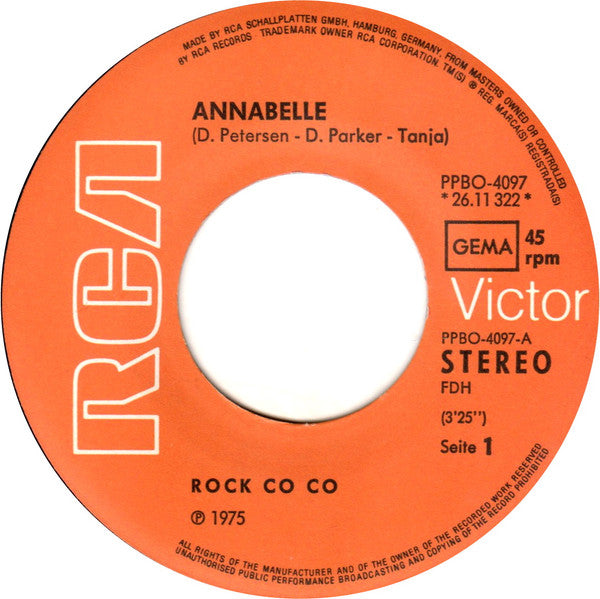 Rock Co. Co. : Annabelle / Heavenly Comfort (7", Single)