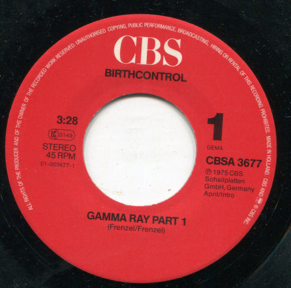 Birth Control : Gamma Ray Part 1+2 (7", Single, RP, Red)