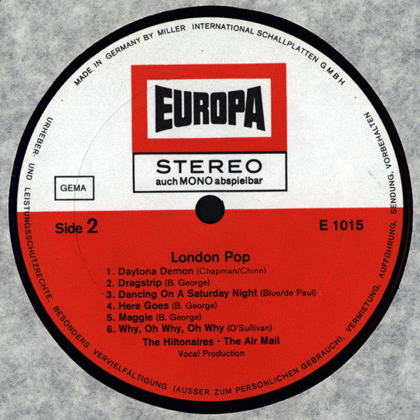 The Hiltonaires · The Air Mail : London Pop (LP)