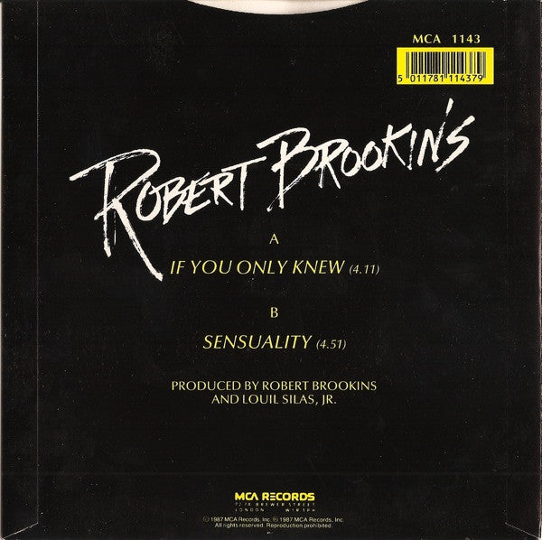 Robert Brookins : If You Only Knew (7", Single)
