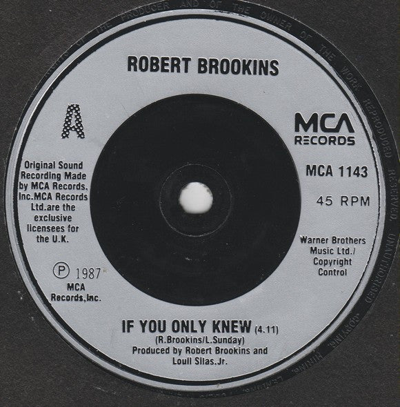 Robert Brookins : If You Only Knew (7", Single)