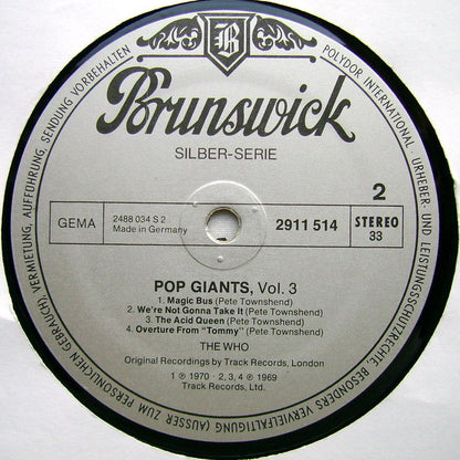 The Who : Pop Giants, Vol. 3 (LP, Comp)