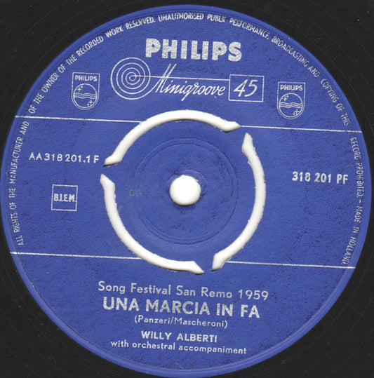 Willy Alberti : Una Marcia In Fa (7")