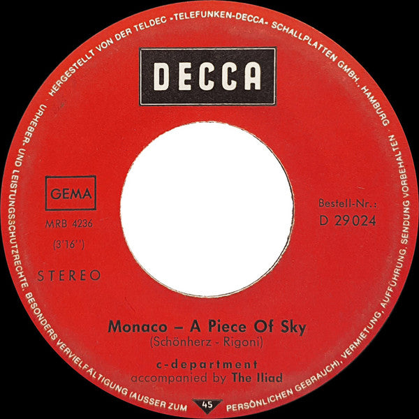 C-Department : Mist Of Silence (7", Single)