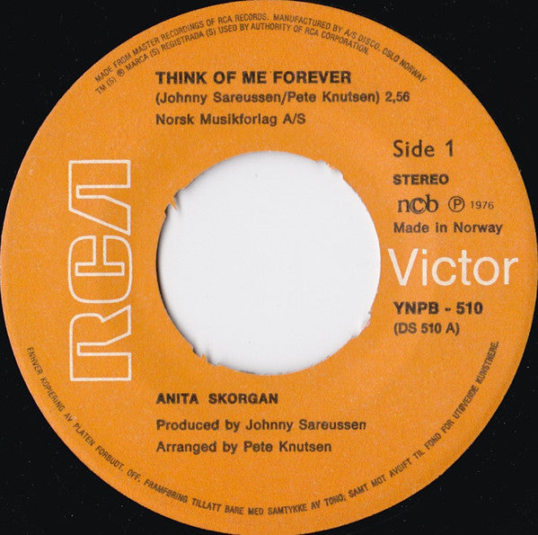 Anita Skorgan : Think Of Me Forever / Jolene (7", Single)