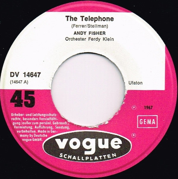 Andy Fisher : The Telephon / No Wine In Texas (7", Single)