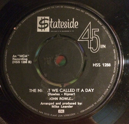 John Rowles : Hush... Not A Word To Mary (7", Single)