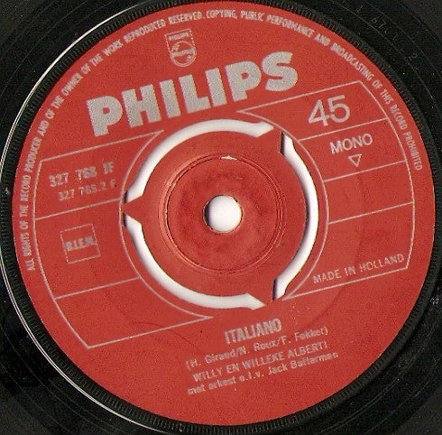Willy & Willeke Alberti : Altijd (Se Saprai) / Italiano (7", Single, Mono)