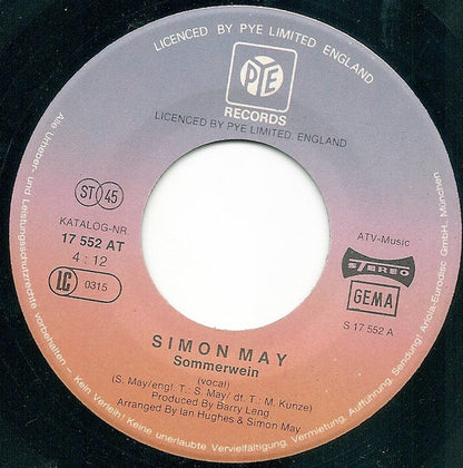 Simon May : Sommer-Wein (7", Single)