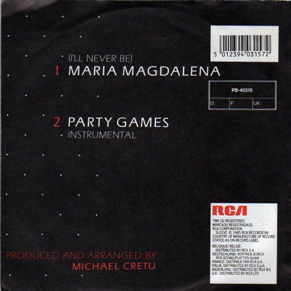 Sandra : (I'll Never Be) Maria Magdalena (7", Single)